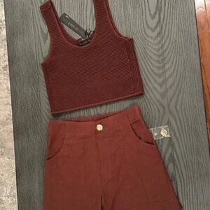 House of Harlow Crop Top & Short Set - New